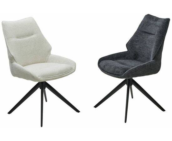 Стул OLAF 360 град. поворот. RAVEN22 Бежево-белый, ткань / Черный, ®DISAUR, изображение 4 | Интернет магазин мебели и декора LifeDekor