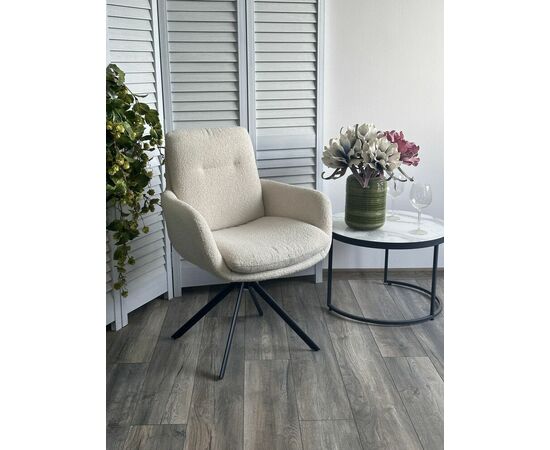 Стул DAREM Белый букле Davis now or never -03 / черный каркас, ®DISAUR, изображение 2 | Интернет магазин мебели и декора LifeDekor