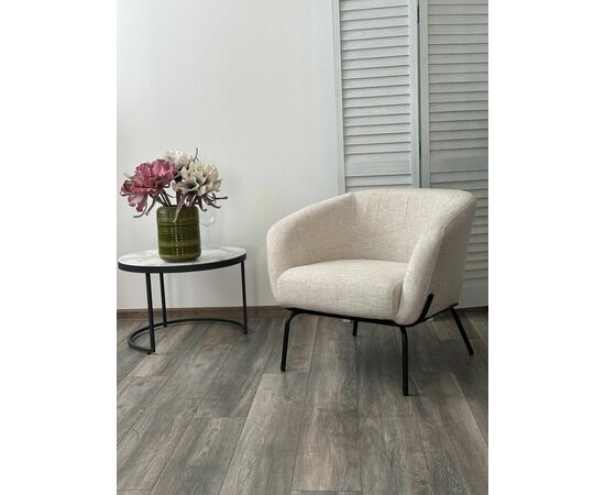 Кресло HARPER Modica-040 бежево-белый, ткань / черный каркас, ®DISAUR, изображение 3 | Интернет магазин мебели и декора LifeDekor