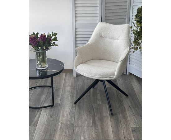 Стул OVE 360 град. поворот. RAVEN22 Бежево-белый, ткань / Черный, ®DISAUR, изображение 5 | Интернет магазин мебели и декора LifeDekor