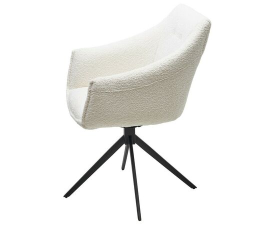 Стул CLOUDS 360 град. поворот. Белый Wales 101, букле/ черный каркас / Товарный знак DISAUR, изображение 3 | Интернет магазин мебели и декора LifeDekor