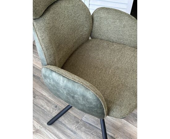 Стул VARDY 360 град.поворот. Brego-77 Зеленый, ткань/ 7525-156 Зеленый, велюр/Черный, ®DISAUR, изображение 3 | Интернет магазин мебели и декора LifeDekor