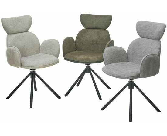 Стул VARDY 360 град.поворот. Brego-77 Зеленый, ткань/ 7525-156 Зеленый, велюр/Черный, ®DISAUR, изображение 5 | Интернет магазин мебели и декора LifeDekor