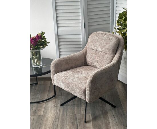 Кресло поворотное SHADE 360 град., ткань HAGA30, цвет светло-бежевый / черный каркас, ®DISAUR, изображение 6 | Интернет магазин мебели и декора LifeDekor