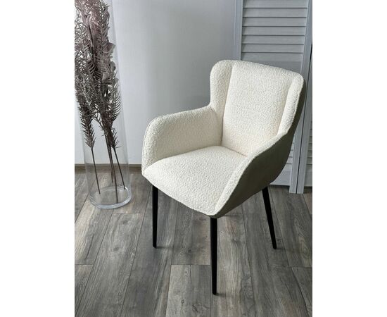 Стул VOLCANO Белый Wales-101, ткань / светло-бежевый Maison 09, экокожа/  черный каркас, DISAUR, изображение 4 | Интернет магазин мебели и декора LifeDekor