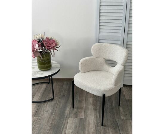 Стул VALTER RAVEN22 Бежево-белый, ткань / Черный каркас, ®DISAUR, изображение 4 | Интернет магазин мебели и декора LifeDekor