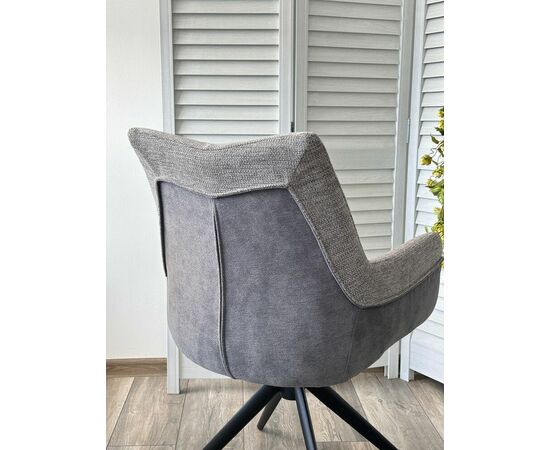 Стул PONTUS 360 град. поворот. KN01-03 Серый/ BZ1046-02 Темно-серый/ Черный, ®DISAUR, изображение 2 | Интернет магазин мебели и декора LifeDekor