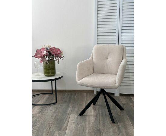 Стул ФЕДЕРИКО ДАНС 180 град. поворотный, NORDIC 11 Молочный / Черный каркас, M-City, изображение 3 | Интернет магазин мебели и декора LifeDekor