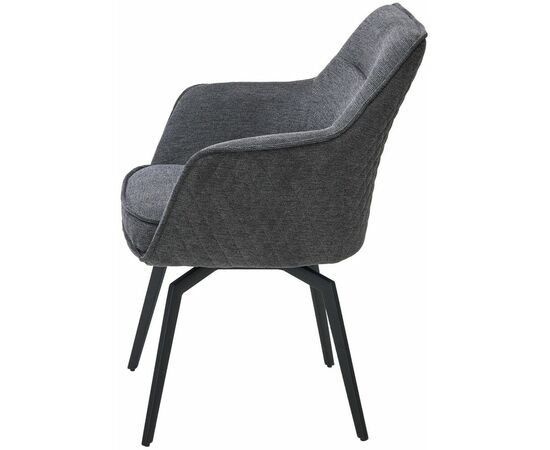 Стул RENLY 180 град. поворот. Brego-16 Темно-серый, ткань / Черный, ®DISAUR, изображение 7 | Интернет магазин мебели и декора LifeDekor