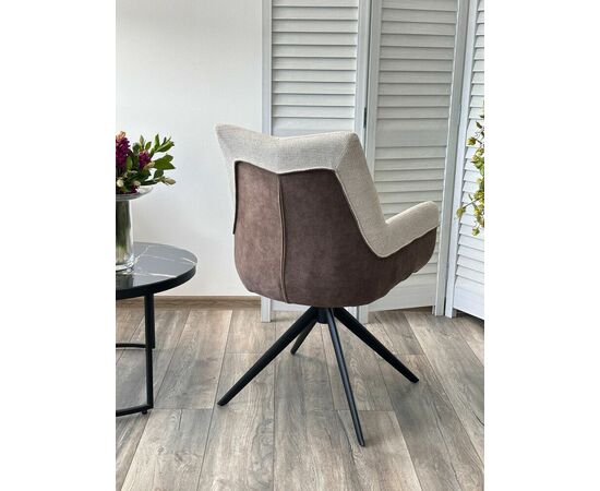 Стул PONTUS 360 град. поворот. KN01-05 Бежевый/ BZ1046-21 Коричневый/ Черный, ®DISAUR, изображение 3 | Интернет магазин мебели и декора LifeDekor