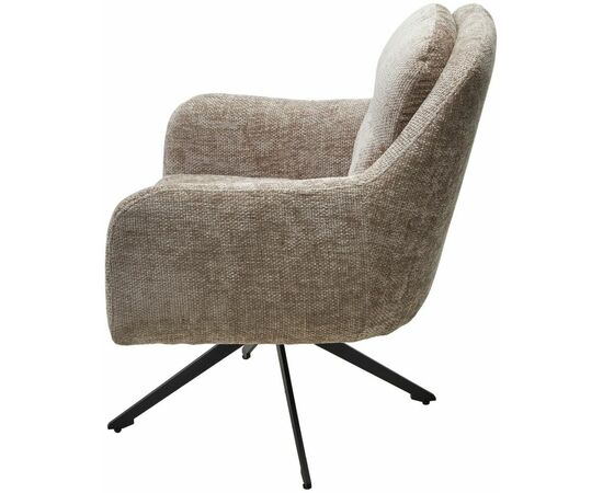 Кресло поворотное SHADE 360 град., ткань HAGA30, цвет светло-бежевый / черный каркас, ®DISAUR, изображение 4 | Интернет магазин мебели и декора LifeDekor