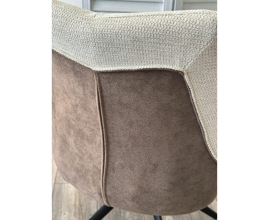 Стул PONTUS 360 град. поворот. KN01-05 Бежевый/ BZ1046-21 Коричневый/ Черный, ®DISAUR, изображение 2 | Интернет магазин мебели и декора LifeDekor