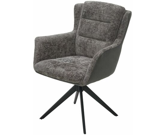 Стул GARLAND 360 град. поворот. HAGA-16 Серый, ткань/ GINO-457 Серый, ткань/ Черный, ®DISAUR | Интернет магазин мебели и декора LifeDekor