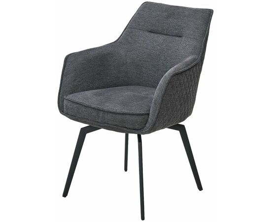 Стул RENLY 180 град. поворот. Brego-16 Темно-серый, ткань / Черный, ®DISAUR | Интернет магазин мебели и декора LifeDekor