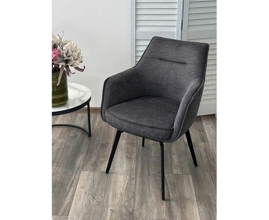 Стул RENLY 180 град. поворот. Brego-16 Темно-серый, ткань / Черный, ®DISAUR, изображение 3 | Интернет магазин мебели и декора LifeDekor