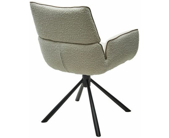 Стул VIRS 360 град. поворот. с возвратом, EDELWEISS#1 белый, букле/ JC531-7 беж/ Черный, ®DISAUR, изображение 6 | Интернет магазин мебели и декора LifeDekor