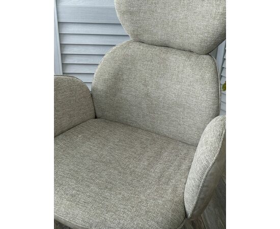 Стул VARDY 360 град.поворот. Brego-31 Бежевый, ткань/ 7525-01 Бежевый, велюр/Черный, ®DISAUR, изображение 4 | Интернет магазин мебели и декора LifeDekor