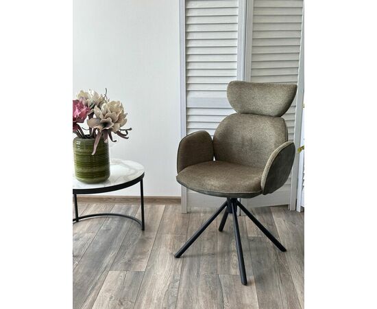 Стул VARDY 360 град.поворот. Brego-77 Зеленый, ткань/ 7525-156 Зеленый, велюр/Черный, ®DISAUR, изображение 2 | Интернет магазин мебели и декора LifeDekor