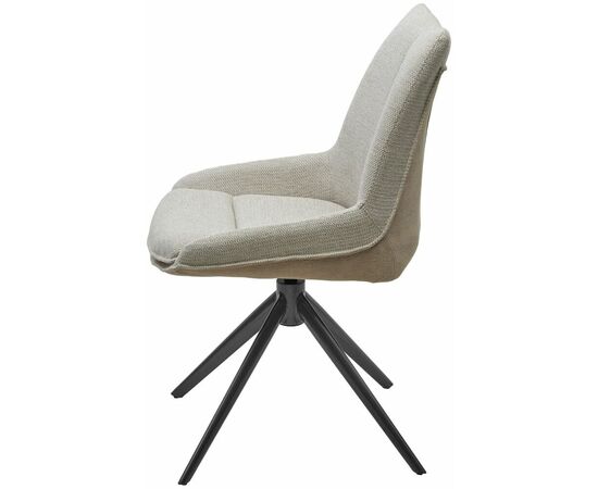 Стул OSKAR 360 град. поворот. KN01-05 Бежевый/ BZ1046-11 Бежевый/ Черный каркас, ®DISAUR, изображение 3 | Интернет магазин мебели и декора LifeDekor