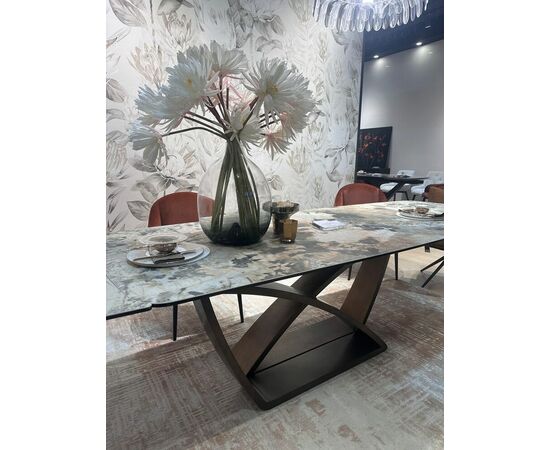 Стол ALONSO 200 TL-137  матовый, испанская керамика / брашированный каркас, цвет медный, ®DISAUR, изображение 7 | Интернет магазин мебели и декора LifeDekor