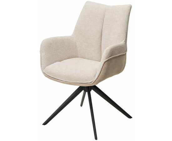 Стул PONTUS 360 град. поворот. KN01-05 Бежевый/ BZ1046-11 Бежевый/ Черный, ®DISAUR | Интернет магазин мебели и декора LifeDekor