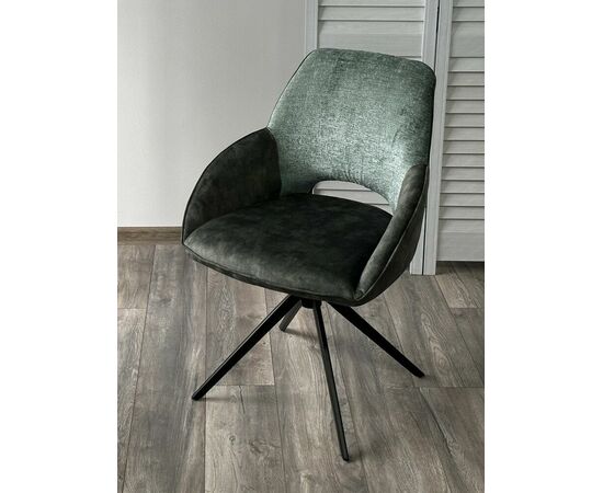 Стул BERRIES 360 град., Зеленый Loris-39, велюр/темно-зеленый 7525-156, велюр/ черный каркас, DISAUR, изображение 4 | Интернет магазин мебели и декора LifeDekor