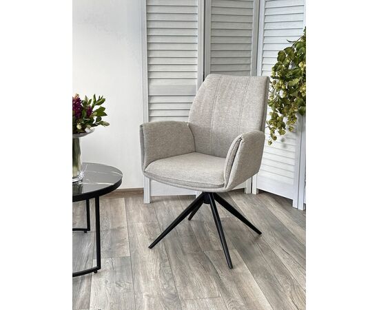 Стул YOZEF 360 град. поворот. KN01-04 Светло-серый, ткань / Черный, ®DISAUR, изображение 7 | Интернет магазин мебели и декора LifeDekor