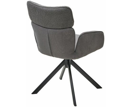 Стул TRIS 360 град. поворот с возвратом, Davis Nowo 92 серый, букле /Point 90 серый/ Черный, ®DISAUR, изображение 7 | Интернет магазин мебели и декора LifeDekor