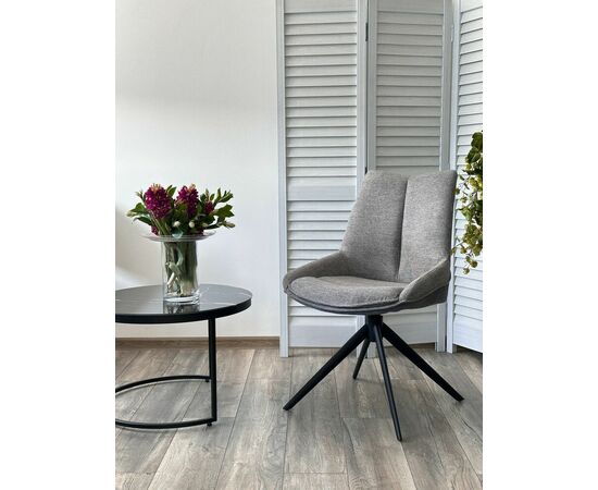 Стул OSKAR 360 град. поворот. KN01-03 Серый/ BZ1046-02 Темно-серый/ Черный, ®DISAUR, изображение 4 | Интернет магазин мебели и декора LifeDekor