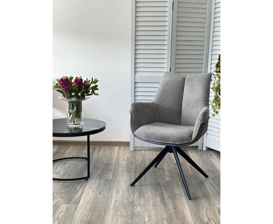 Стул PONTUS 360 град. поворот. KN01-03 Серый/ BZ1046-02 Темно-серый/ Черный, ®DISAUR, изображение 7 | Интернет магазин мебели и декора LifeDekor