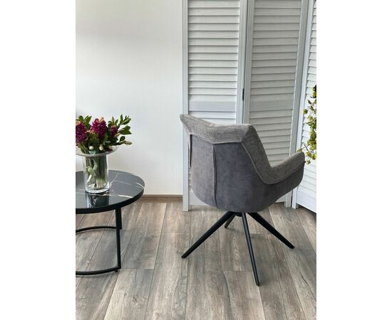 Стул PONTUS 360 град. поворот. KN01-03 Серый/ BZ1046-02 Темно-серый/ Черный, ®DISAUR, изображение 3 | Интернет магазин мебели и декора LifeDekor