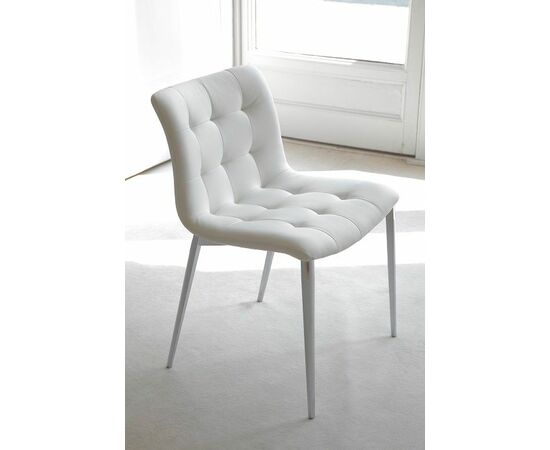 Стул KUGA 40.38 (G093 хром/ TR505 белый, экокожа) | Интернет магазин мебели и декора LifeDekor