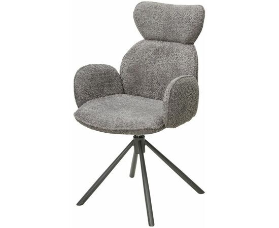 Стул VARDY 360 град.поворот. Темно-серый  букле XD841-16 / Серый, ®DISAUR | Интернет магазин мебели и декора LifeDekor