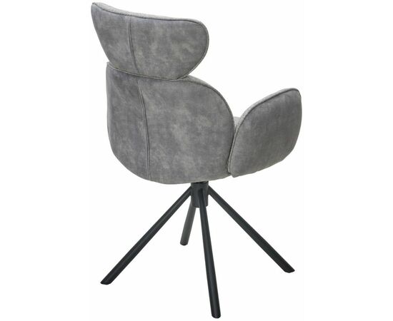 Стул VARDY 360 град.поворот. Brego-07 Серый, ткань/ 7525-180 Серый, велюр/Черный, ®DISAUR, изображение 7 | Интернет магазин мебели и декора LifeDekor
