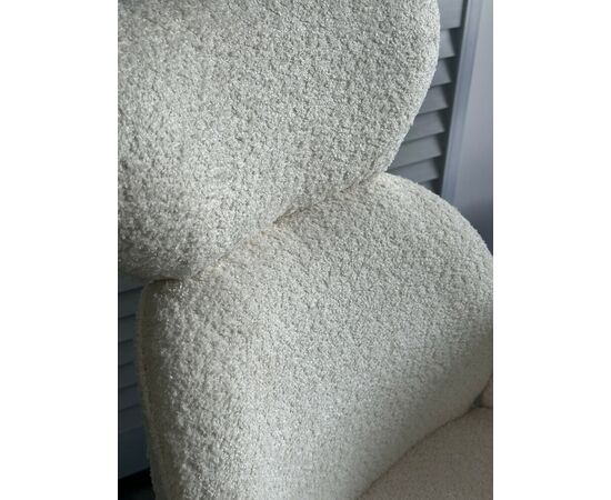 Стул VARDY 360 град.поворот. Белый букле XD841-01 / Серый, ®DISAUR, изображение 5 | Интернет магазин мебели и декора LifeDekor