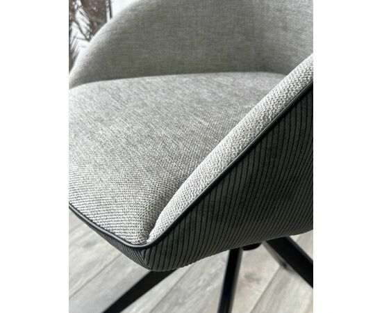 Стул TORNADO 360 град. Серый Brego-07, ткань/ темно-серый Modern-454, велюр/ черный каркас, DISAUR, изображение 4 | Интернет магазин мебели и декора LifeDekor
