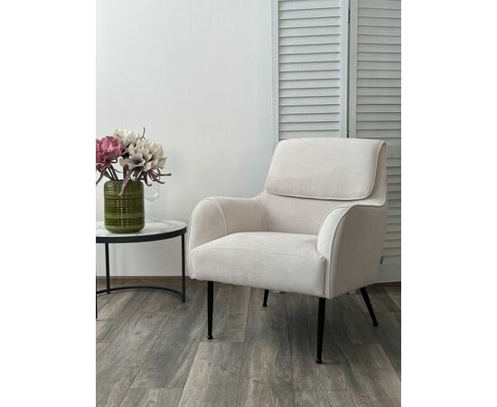 Кресло MAGDA Cato-01 белый, ткань / черный каркас, ®DISAUR, изображение 6 | Интернет магазин мебели и декора LifeDekor