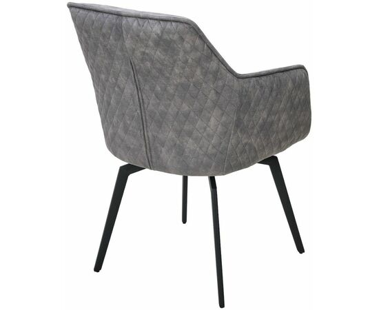 Стул RENLY 180 град. поворот. 7525-180 Серый, велюр / Черный, ®DISAUR, изображение 7 | Интернет магазин мебели и декора LifeDekor