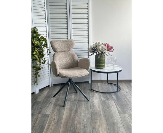 Стул VARDY 360 град.поворот. Хаки букле XD841-06 / Серый, ®DISAUR, изображение 3 | Интернет магазин мебели и декора LifeDekor