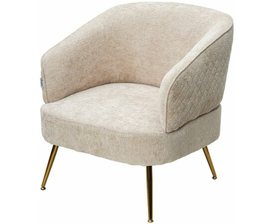 Кресло MUSSELS 3018-10 Бежевый, шенилл / золотой каркас, ®DISAUR | Интернет магазин мебели и декора LifeDekor