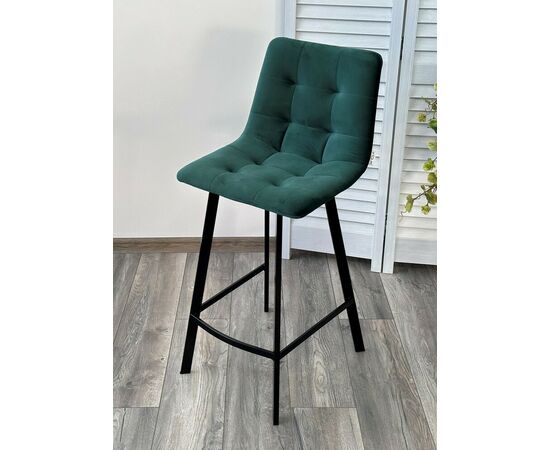 Полубарный стул CHILLI-QB SQUARE зеленый #19, велюр/ черный каркас (H=66cm) М-City, изображение 4 | Интернет магазин мебели и декора LifeDekor