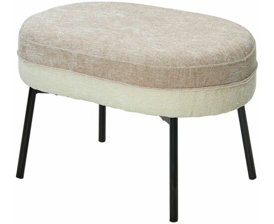 Пуф для гостиной RORY 3018-01 белый / 3018-10 бежевый, шенилл / черный каркас, ®DISAUR | Интернет магазин мебели и декора LifeDekor