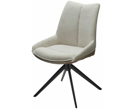 Стул OSKAR 360 град. поворот. KN01-05 Бежевый/ BZ1046-21 Коричневый/ Черный, ®DISAUR | Интернет магазин мебели и декора LifeDekor