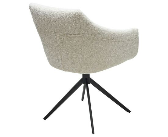 Стул CLOUDS 360 град. поворот. Белый Wales 101, букле/ черный каркас / Товарный знак DISAUR, изображение 2 | Интернет магазин мебели и декора LifeDekor