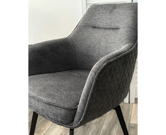 Стул RENLY 180 град. поворот. Brego-16 Темно-серый, ткань / Черный, ®DISAUR, изображение 2 | Интернет магазин мебели и декора LifeDekor