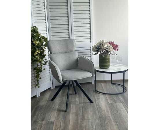 Стул LONG 360 град. поворот. NS10 Серый, букле / черный каркас, М-City, изображение 2 | Интернет магазин мебели и декора LifeDekor