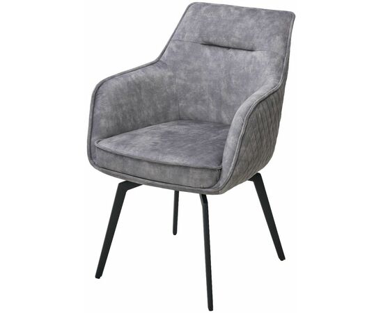 Стул RENLY 180 град. поворот. 7525-180 Серый, велюр / Черный, ®DISAUR | Интернет магазин мебели и декора LifeDekor