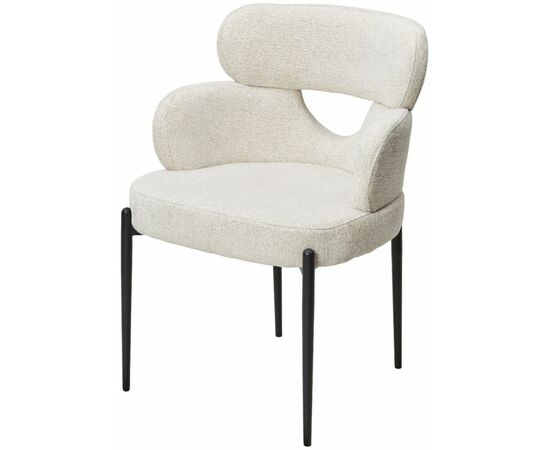 Стул VALTER RAVEN22 Бежево-белый, ткань / Черный каркас, ®DISAUR | Интернет магазин мебели и декора LifeDekor
