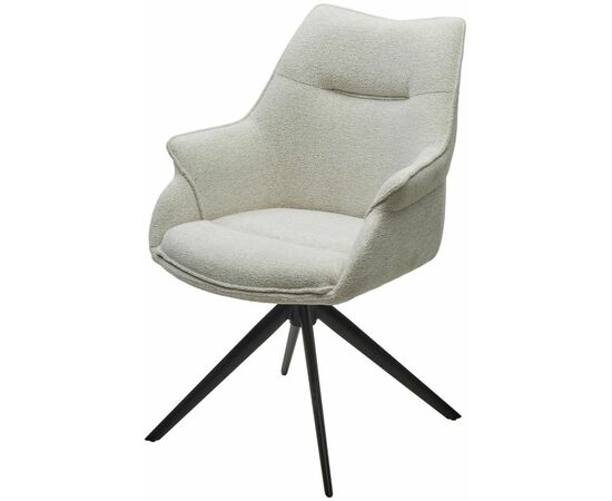 Стул OVE 360 град. поворот. RAVEN22 Бежево-белый, ткань / Черный, ®DISAUR | Интернет магазин мебели и декора LifeDekor