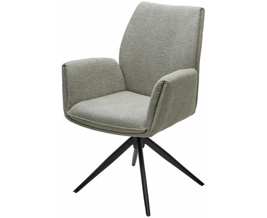 Стул YOZEF 360 град. поворот. KN01-04 Светло-серый, ткань / Черный, ®DISAUR | Интернет магазин мебели и декора LifeDekor